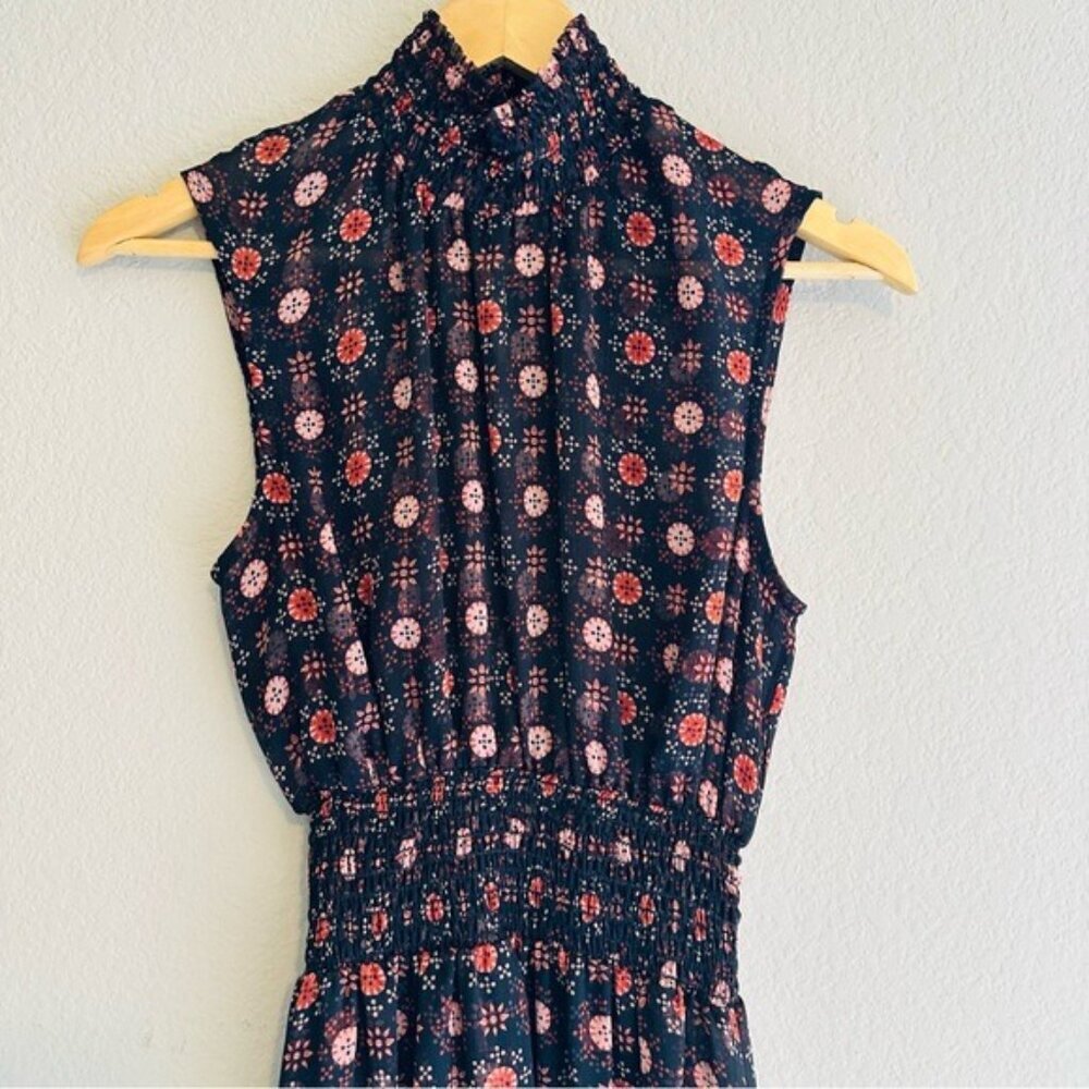 Misa los Angeles Black and Pink Asymmetrical Tie Front Sundress Size XS - Picture 5 of 11
